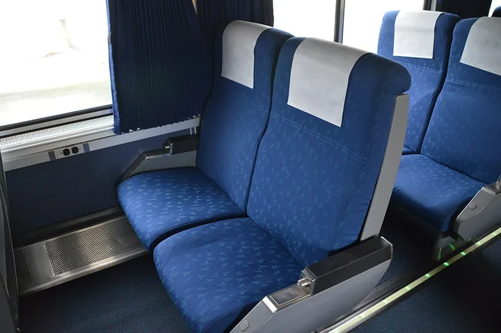 Amtrak Coach Class seat with legroom